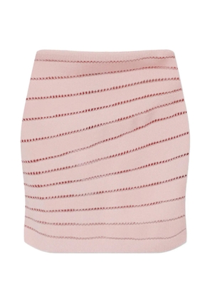 Balmain pointelle-knit mini skirt - Pink