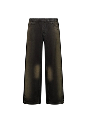 AVAVAV x adidas Originals logo-embroidered faded-effect jeans - Brown