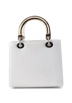 Christian Dior Pre-Owned Lady Dior Bag Patch Embellished Leather Medium satchel - White