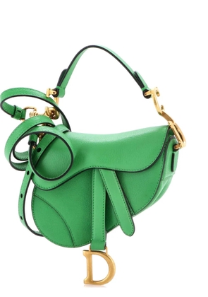 Christian Dior Pre-Owned Saddle Handbag with Strap Leather Micro shoulder bag - Green