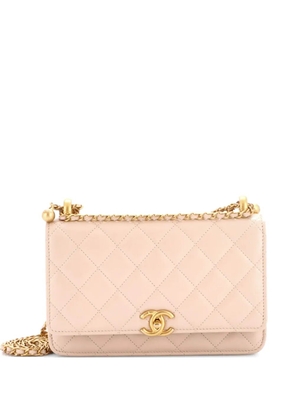 CHANEL Pre-Owned Perfect Fit Wallet on Chain Quilted Calfskin crossbody bag - Neutrals