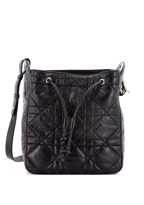 Christian Dior Pre-Owned D-Motion Bag Cannage Quilted Leather Medium bucket bag - Black