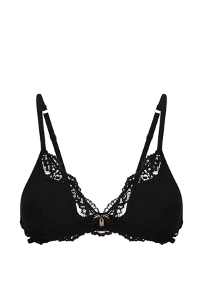 Moschino lace-trim triangle bra - Black