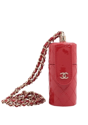 CHANEL Pre-Owned 2020 CC Quilted Patent Lipstick Case - Red