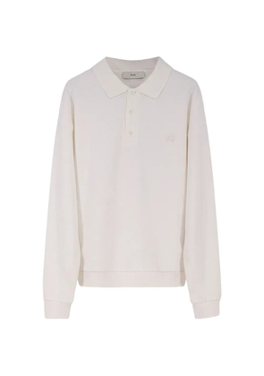 DUNST logo-patch long-sleeved polo shirt - Neutrals
