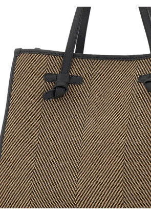 MARCELLA CLUB large Marcella herringbone-pattern shoulder bag - Neutrals
