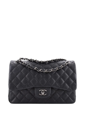 CHANEL Pre-Owned Classic Double Flap Bag Quilted Caviar Jumbo shoulder bag - Black