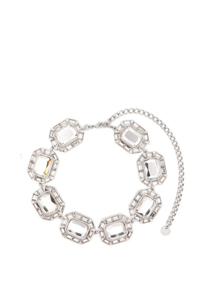 Self-Portrait crystal-embellished necklace - Silver