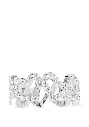 APM Monaco Asymmetric Heart ring - White