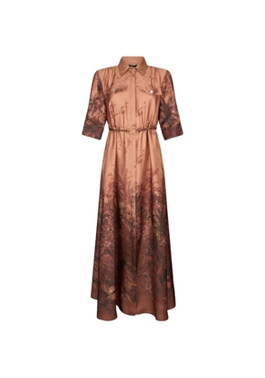 LIU JO printed belted shirt maxi dress - Neutrals