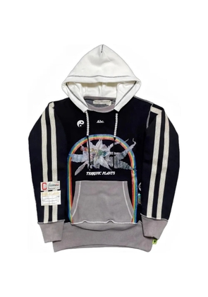 Advisory Board Crystals Terrific Plants graphic-print panelled hoodie - Black