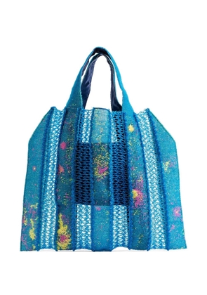 Bielo openwork-knit tote bag - Blue