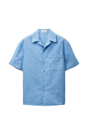 Versace jacquard cotton-silk regular shirt - Blue