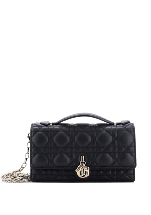 Christian Dior Pre-Owned My Dior Top Handle Flap Bag Cannage Quilt Lambskin Mini crossbody bag - Black