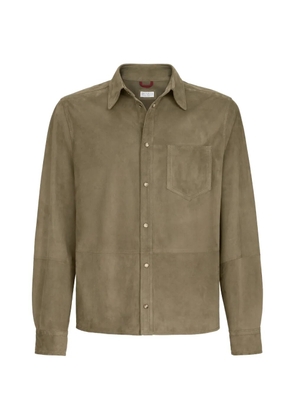 Brunello Cucinelli suede overshirt - Green