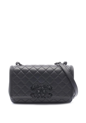 CHANEL Pre-Owned 2020 Quilted Lambskin CC Filigree Flap shoulder bag - Black
