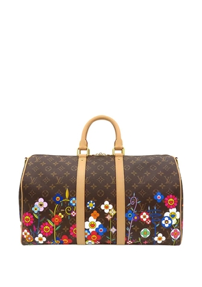 Louis Vuitton Pre-Owned 2021-2026 TM Monogram Flowers Keepall Bandouliere 45 travel bag - Brown
