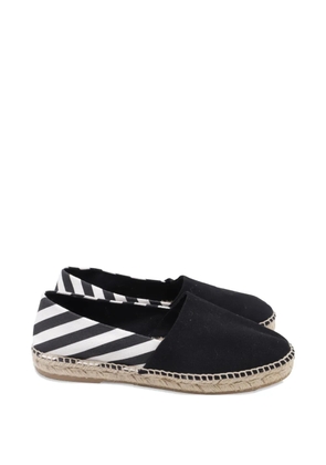Off-White Pre-Owned striped slip-on espadrilles - Black