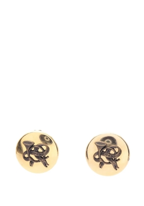 Hermès Pre-Owned 2000-2026 Gold Plated Horn Sellier Clip On Earrings costume earrings