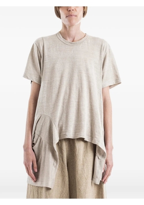 Comme Des Garçons asymmetric ruffled T-shirt - Neutrals