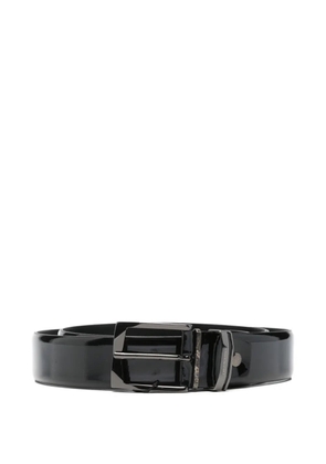 Carlo Pignatelli patent-finish buckle-fastening belt - Black