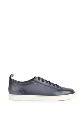 Santoni logo-debossed leather sneakers - Blue