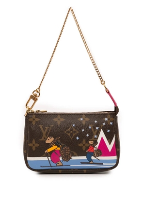 Louis Vuitton Pre-Owned 2018 Monogram Christmas Animation Bears on Skis Mini Pochette Accessoires handbag - Brown