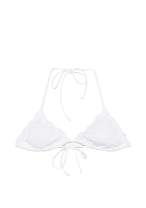 MC2 Saint Barth Sagittarius broderie-anglaise triangle bikini top - White