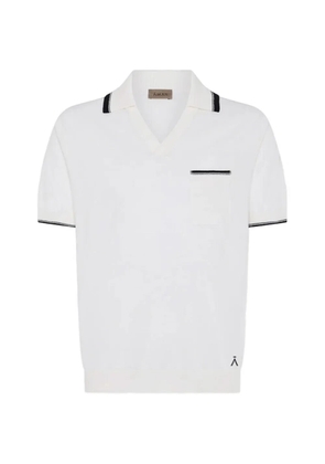 AMAN knitted tipping polo shirt - White