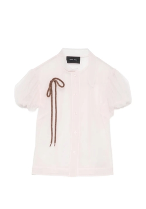 Simone Rocha sheer-finish puff-sleeve blouse - Pink