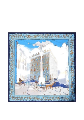 Ferragamo Palazzo Spini Feroni graphic-print silk scarf - Blue
