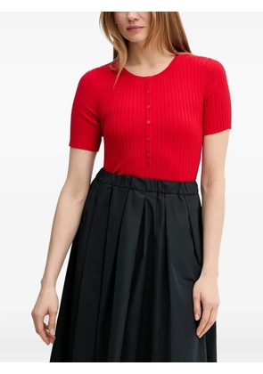 Marc O'Polo ribbed-knit button-up top - Red