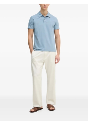 Trussardi logo-embroidered short-sleeve polo shirt - Blue