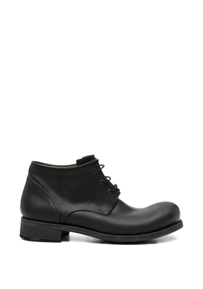Ma+ upturned-toe leather biker boots - Black