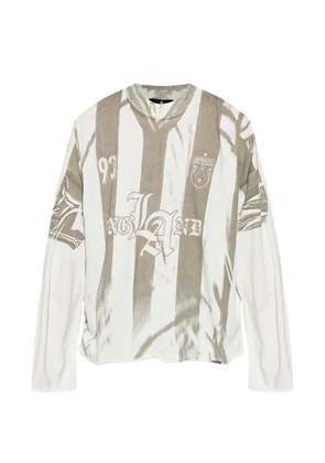 Represent striped logo-print longsleveed T-shirt - White
