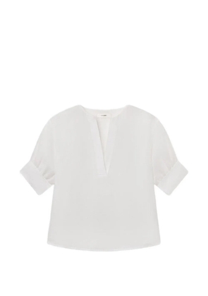FRAME linen V-neck top - White
