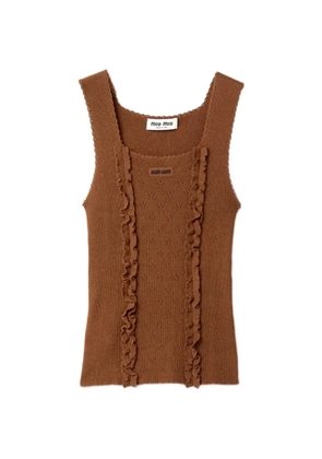 Miu Miu cashmere and silk top - Brown