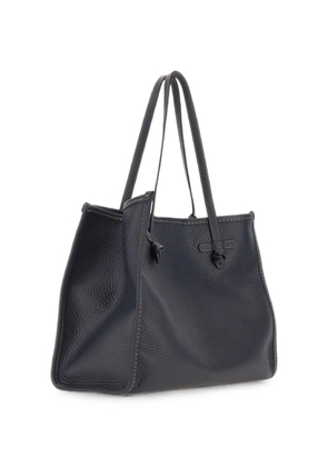 MARCELLA CLUB large Marcella pebbled leather shoulder bag - Blue