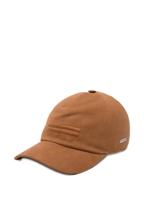Zegna Oasi logo-plaque baseball cap - Brown