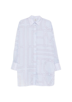 TOTEME embroidered oversized shirt - Blue