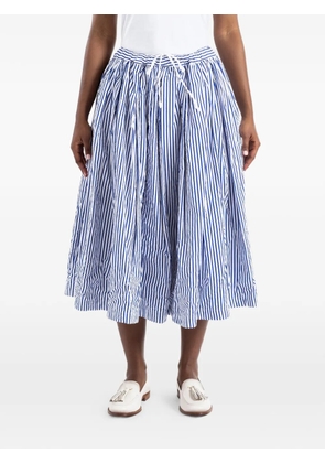 Comme Des Garçons striped-pattern drawstring-fastening midi skirt - Blue
