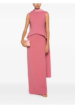 Solace London Annie peplum-waist draped-detail maxi dress - Pink