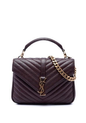 Saint Laurent Pre-Owned 2016 Medium Chevron Sheepskin Monogram College satchel - Red