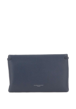 GIANNI CHIARINI Hermy hammered leather clutch bag - Blue