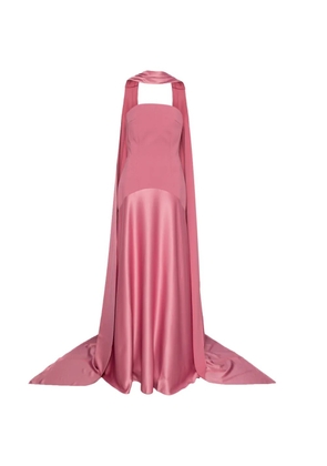 Solace London Mae scarf-detail strapless maxi dress - Pink