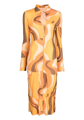 Rejina Pyo Sana abstract-pattern shirt dress - Orange