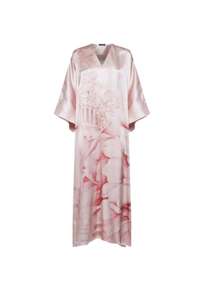 Kiton Naples garden-print silk dress - Pink