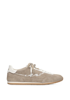 Enterprise Japan ENTJPN 61 logo-embroidered suede sneakers - Neutrals
