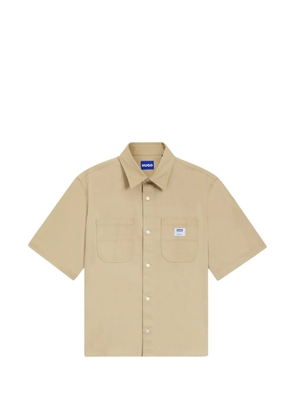 HUGO chest-pocket short-sleeve shirt - Neutrals