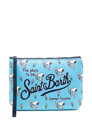 MC2 Saint Barth Aline graphic-print zipped clutch bag - Blue